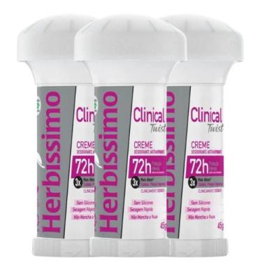 Imagem de Kit 3 Desodorante Twist Clinical Rosa Herbíssimo 45G - Dana - Dana Cos