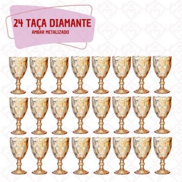 Imagem de 24Un Taça Ambar Metalizada 330ML Diamond Bico de Jaca Buffet - Class H
