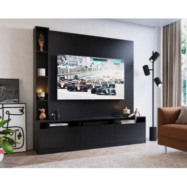 Imagem de Home Sala de Estar 3 Portas Preto 146cm Com Nicho Prodecor