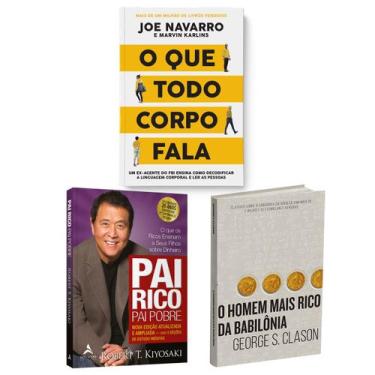 Imagem de  Kit 3livros, Pai Rico, Pai Pobre + O Que Todo Corpo Fala + O Homem Ma