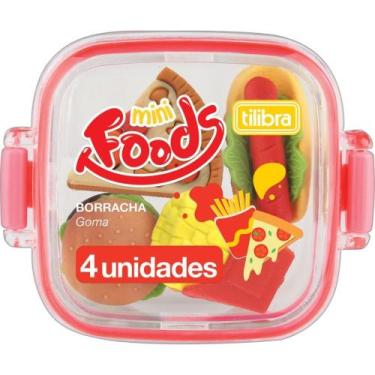 Imagem de Borracha Decorada Mini Foods - Conjunto com 4 Peças - Tilibra