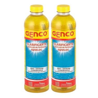 Imagem de Kit 2 Clarificante E Auxiliar De Filtração Genco 1L Genfloc