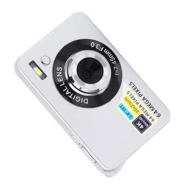 Imagem de Câmera Vlogging Com Foco Automático 4K de 64 MP Com Zoom 20X, Câmera Digital Portátil Multifuncional para Capturar Aventuras (Prata)