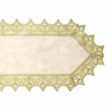 Imagem de Caminho de Mesa Rendado Arizona Bege 40x180cm Jolitex