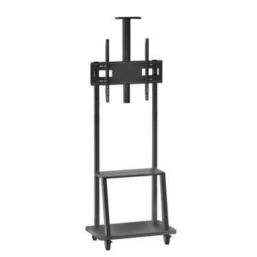 Imagem de Suporte Pedestal Reforçado p/ Tv 32" a 58" c/ Rodizios e Prateleira - 