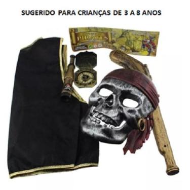 Imagem de Fantasia Pirata Infantil C/ 5 Peças Carnaval Halloween Festas - CM Pre