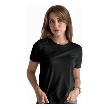 Imagem de Camiseta Feminina Baby Look Algodão Lisa Atacado Blusa - Vesttuario, P