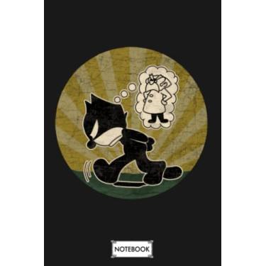 Imagem de Felix The Cat A76834 Notebook: Planner, Matte Finish Cover, Diary, 6x9 120 Pages, Lined College Ruled Paper, Journal