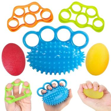 Imagem de Qihengzhijia Bolas de apertar para exercícios manuais, treinador de força de aderência, kit de recuperação de dedos, melhora a flexibilidade dos dedos, alívio do estresse e fisioterapia, vários níveis