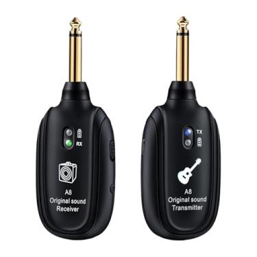Imagem de Luwecf Equipamento de música sem fio do da guitarra do receptor do transmissor de áudio, receptor sem fio do transmissor da guitarra para a mostra do