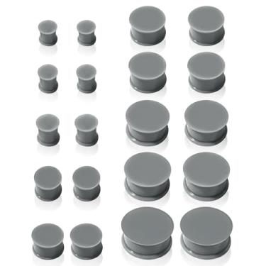 Imagem de Beautidots 20 peças de alargadores de silicone, kit de alongamento de orelha, alargador, alargador, alargador, alargador, alargador, tamanho 2g-2,5 cm, Silicone, Zircônia cúbica