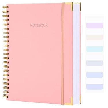 Imagem de Caderno de papel quadriculado, caderno espiral de 21,5 cm x 28 cm, caderno gráfico de capa dura de 300 páginas para escola, cadernos de couro para trabalho, engenharia, caderno de grade A4 grande grosso, 5 quadrados, 24 unidades, rosa