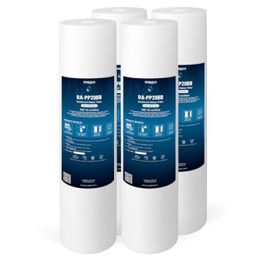 Imagem de Ronaqua Cartucho de filtro de água de substituição de sedimentos grandes de 50,8 cm x 11,4 cm, 20 mícrons, certificado NSF, para toda a casa, compatível com 155358-43, 2PP20BB1M, AP810-2, FPMB-BB5-20,