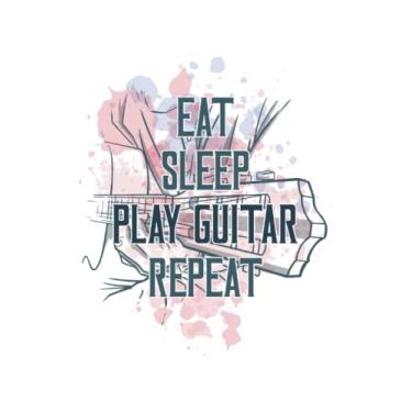 Imagem de Eat Sleep Play Guitar Repeat - Taccuino del chitarrista: Din A5 (6x9) Notebook per strumenti di pizzico e musicista strumenti a corda con 120 pagine e giorni feriali per la funzione del diario