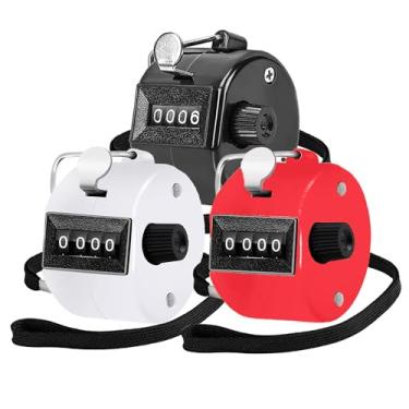 Imagem de Contador de contador de contador portátil de 4 dígitos, pacote com 3 contadores de palma mecânicos manuais, clickers de arremesso, árbitro, contador de cliques para treinamento, tricô, pessoas, colo,