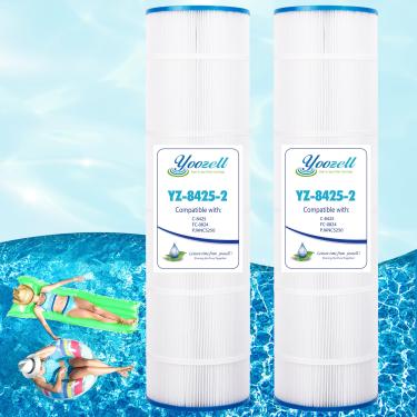 Imagem de Yoozell Filtro de piscina PLFPJANCS250 substitui C-8425, Filbur FC-0824, Jandy CS250, R0462500, 17-175-3630, XLS-830, Darlly 82501, cartucho de filtro de piscina de 250 metros quadrados, pacote com 2
