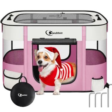 Imagem de Siedihit Cercadinho para Cachorro, Cercadinho para Filhotes de Gato, Cercadinhos Portáteis para Cães, Uso Interno, Externo, Viagem, Acampamento, Canil Dobrável para Cães, Caixa de Tenda para Coelhos,