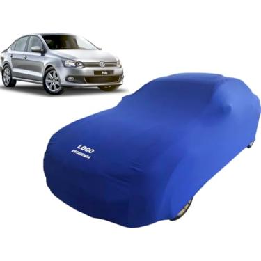 Imagem de Capa Automotiva Para Volkswagen Polo Sedan Tecido Lycra (Azul)