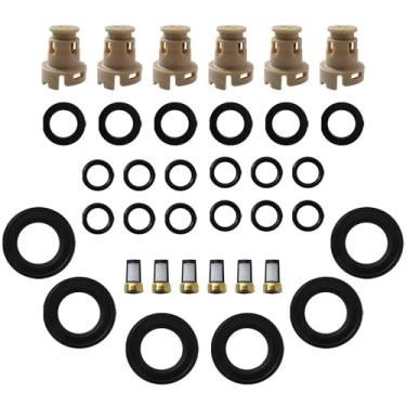 Imagem de Kit de reconstrução de injetor de combustível O-rings Vedações Filtros Tampas compatíveis com Toyota Tacoma Pre Runner Standard Cab Pickup 2 portas 3.4L 3378CC V6 GAS DOHC Naturally Aspirated 1999
