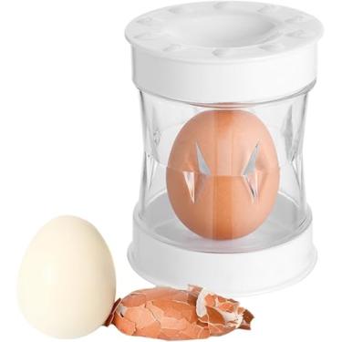 Imagem de Ferramenta de descascador de ovos cozidos, 2025 novo Descascador de ovos cozidos, abridor de casca de ovo para ovos cozidos, aparelho para ferramenta de abertura de casca de ovo e codorna (Branco)
