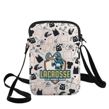 Imagem de G2TUP Bolsa tiracolo divertida de lacrosse para amantes de lacrosse, presente Lacrosse Is My Favorite Season com alça ajustável, mercadoria de lacrosse, Lacrosse is My Cb