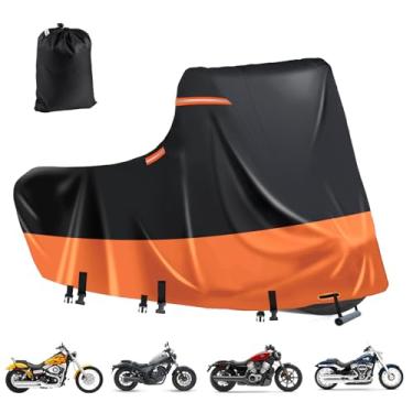 Imagem de Capa de motocicleta resistente GG impermeável ao ar livre, capas de veículos esportivos 600D, nano prata interna, 5 tiras refletivas, 3 fivelas à prova de vento, saídas de ar, à prova de chuva UV e