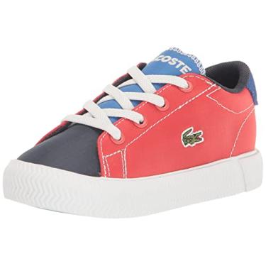 Imagem de Lacoste Tênis infantil unissex Gripshot, Colorblock vermelho/azul, 4.5 Toddler