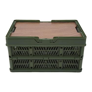 Imagem de Cesta de Armazenamento de Acampamento, Caixa de Armazenamento Dobrável Multifuncional de Grande Capacidade Cesta de Acampamento Dobrável Portátil para Acampamento Ao Ar Livre,