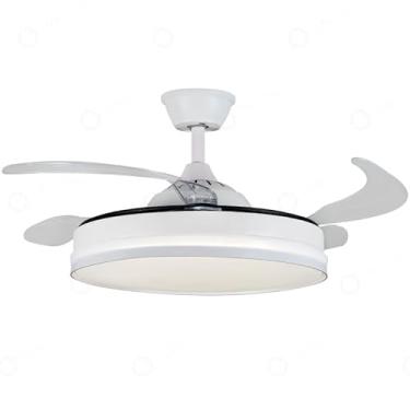Imagem de Ventilador De Teto Retratil Luz com Luz de Led Integrada Bivolt 4 Pás 36W com controle remoto 3 cores de Luz 3000K/4000K/6000K