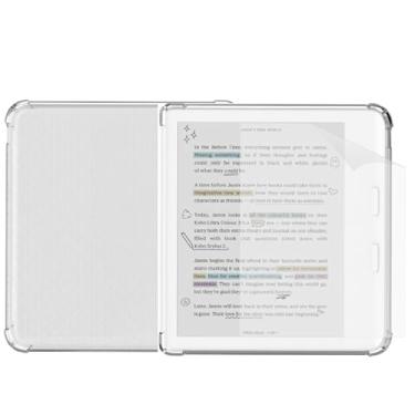 Imagem de Capa transparente para Kobo Libra Color e protetor de tela, Libra Color Ereader, capa E-Reader com cantos reforçados de 17 cm, capa TPU 2024, proteção de tela fosca