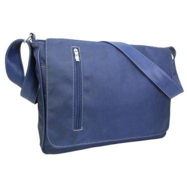 Imagem de Bolsa Transversal Carteiro Notebook Resistente Estudantes Proficionais Casual Dia A Dia (Azul)