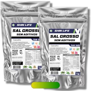 Imagem de Sal Grosso Cascalho Bruto Sem Triturar 2kg Sem Aditivos