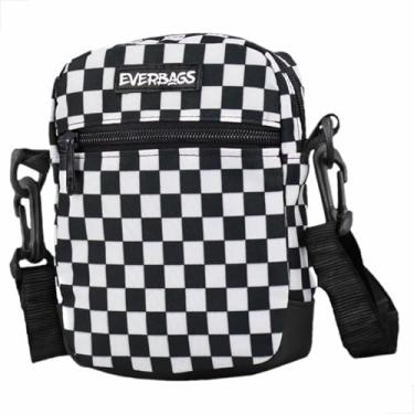 Imagem de Shoulder Bag Bolsa Mini Transversal de Ombro Resistente Reforçada Xadrez Unissex