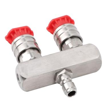 Imagem de Bocal de Spray de Mangueira, Pulverizador de Aspersão de Jardim de Metal Bico Duplo Bico de Spray de Rega Bico de Spray de Jardim Flexível e Eficiente Conexão Multiuso para