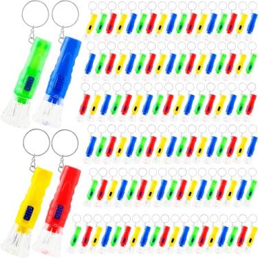 Imagem de Haconba Pacote com 112 minilanternas, chaveiros, pequena lanterna de LED, portátil, colorida, chaveiros a granel para atividades de acampamento ao ar livre, caminhadas e iluminação de emergência, 4