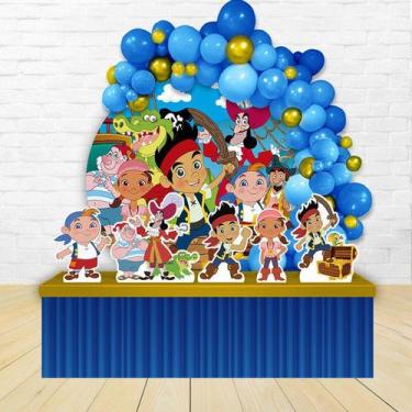 Imagem de kit festa painel redondo Decoração Infantil Jake e os Piratas da Terra
