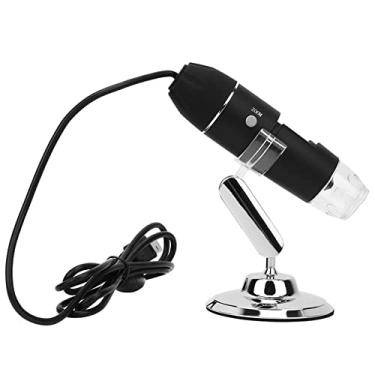 Imagem de Microscópio Digital, Microscópio Digital de Plástico Com Led 1600x, Câmera Hd, Microscópio Portátil Com Suporte, Microscópios Usb