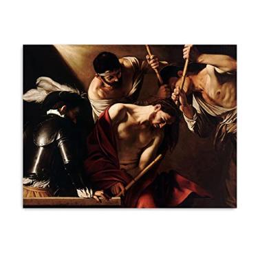Imagem de JZSDGB Arte de parede em tela clássica - Michelangelo Merisi Caravaggio Impressões - reprodução de pinturas a óleo famosas - A coroação com espinhos pôsteres - imagens de arte em tela arte de parede