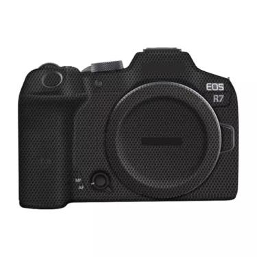 Imagem de JERXTTON Película para câmera Canon EOS R7 antirriscos envoltório de vinil filme de desenho animado protetor corporal casaco acessórios de fotografia adesivo (preto matriz)