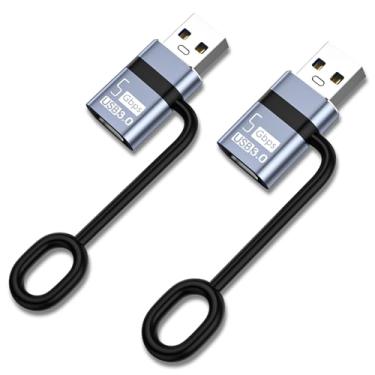 Imagem de CYBERBEANS Adaptador USB A para USB C, pacote com 2, 5 Gbps USBA 3.0 macho para tipo C fêmea USBC conversor Typec para iPhone 16/15 Pro Max, Samsung S24/S23, MacBook Pro/Air, iPad Pro, laptops,
