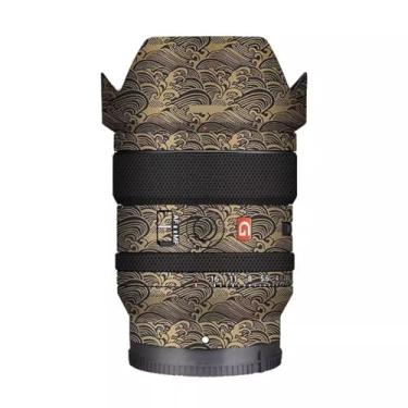 Imagem de Adesivo de película de vinil para lente de câmera para Sony FE 24 mm F1.4 GM, protetor de corpo inteiro, antiarranhões, decalque coast FE 1.4/24 GM 24 1.4 (ouro onda)