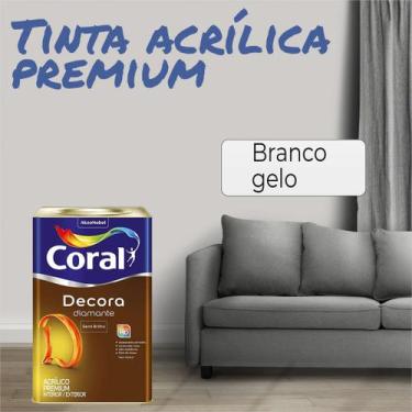 Imagem de Tinta Coral Decora Diamante Premium Semi Brilho 18l Cores, Branco Gelo
