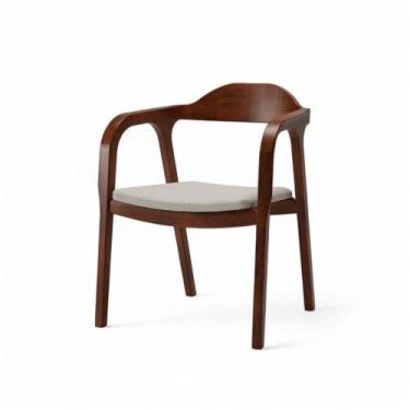 Imagem de Cadeira Bugre Castanho Assento Tec Linho Bege Claro - 76896 - Sun Hous