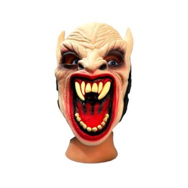 Imagem de Máscara Demônio Látex Gárgula  com presas orelha pontuda - Genérica