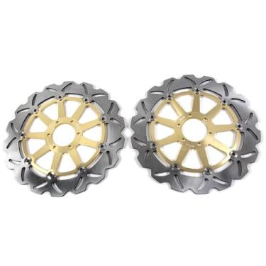 Imagem de 1 par de discos de freio dianteiros flutuantes compatíveis com Ducati SS SUPERSPORT 1000 2003-2006, ST3 1000 2004-2006, ST3 1000S ABS 2006 2007, peças de acessórios para motocicletas douradas