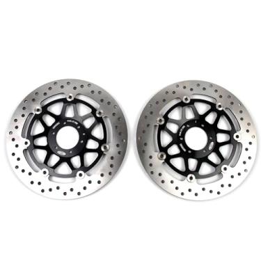 Imagem de 1 par de discos de freio dianteiros flutuantes de rotores compatíveis com Honda RS250GP RS250R 1990-1997, TSR250 1999, CB400 FOUR 1997-2000, VTEC 400 1999-2015, peças pretas de acessórios de