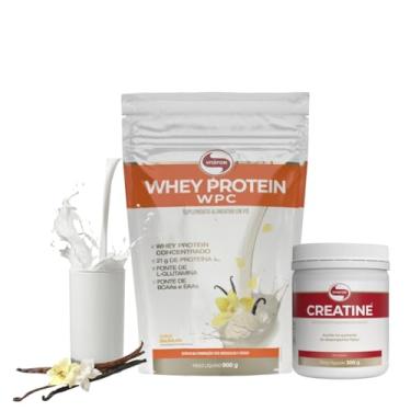 Imagem de Whey Protein Concentrado Pouch 900g + Creatina pote 300g Vitafor (900, Baunilha)