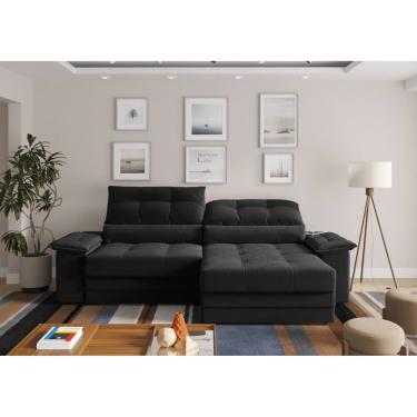 Imagem de Sofá Bariloche 2,40m (L) com Carregador USB Retrátil e Reclinável