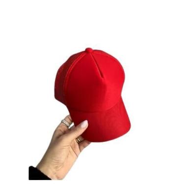 Imagem de Boné Infantil Trucker Unissex Liso Com Ajuste Tela Aba Curva - CAP, Ve