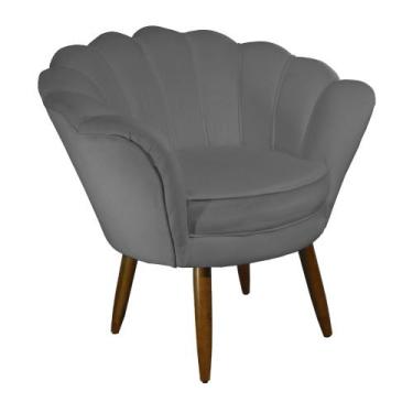 Imagem de Poltrona Decorativa Pétala belo tok - Suede Cinza